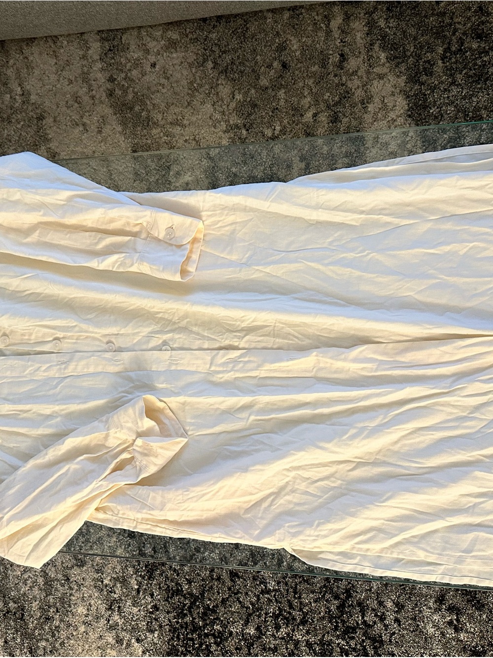 Light Cream Button-Up Maxi Dress vitamin A